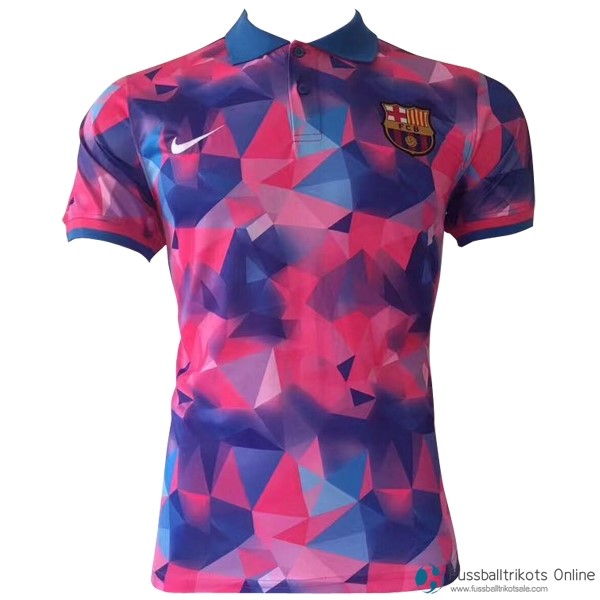 Barcelona Polo 2017-18 Pink Blau Fussballtrikots Günstig
